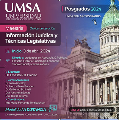 Lanzamiento Posgrados UMSA 2024 - Maestría en Información Jurídica y Técnicas Legislativas